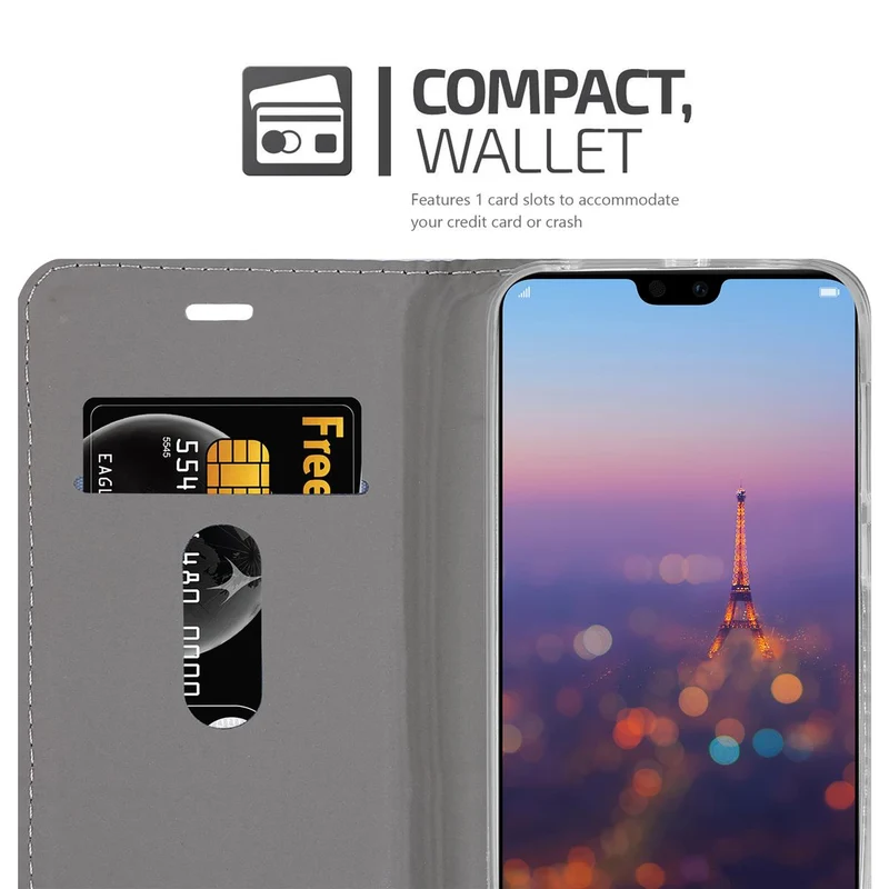 Cadorabo Hülle kompatibel mit Huawei P20 PRO / P20 PLUS Schutzhülle mit Magnetverschluss, Standfunktion und Kartenfach