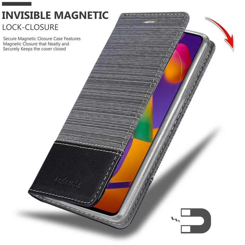 Cadorabo Hülle kompatibel mit Samsung Galaxy M31s Schutzhülle mit Magnetverschluss, Standfunktion und Kartenfach
