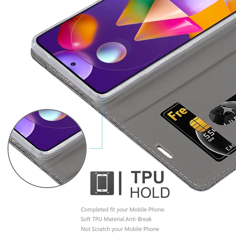 Cadorabo Hülle kompatibel mit Samsung Galaxy M31s Schutzhülle mit Magnetverschluss, Standfunktion und Kartenfach