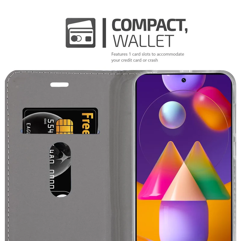Cadorabo Hülle kompatibel mit Samsung Galaxy M31s Schutzhülle mit Magnetverschluss, Standfunktion und Kartenfach