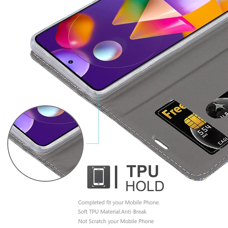 Cadorabo Hülle kompatibel mit Samsung Galaxy M31s Schutzhülle mit Magnetverschluss, Standfunktion und Kartenfach