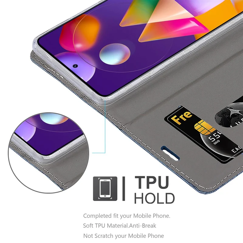 Cadorabo Hülle kompatibel mit Samsung Galaxy M31s Schutzhülle mit Magnetverschluss, Standfunktion und Kartenfach