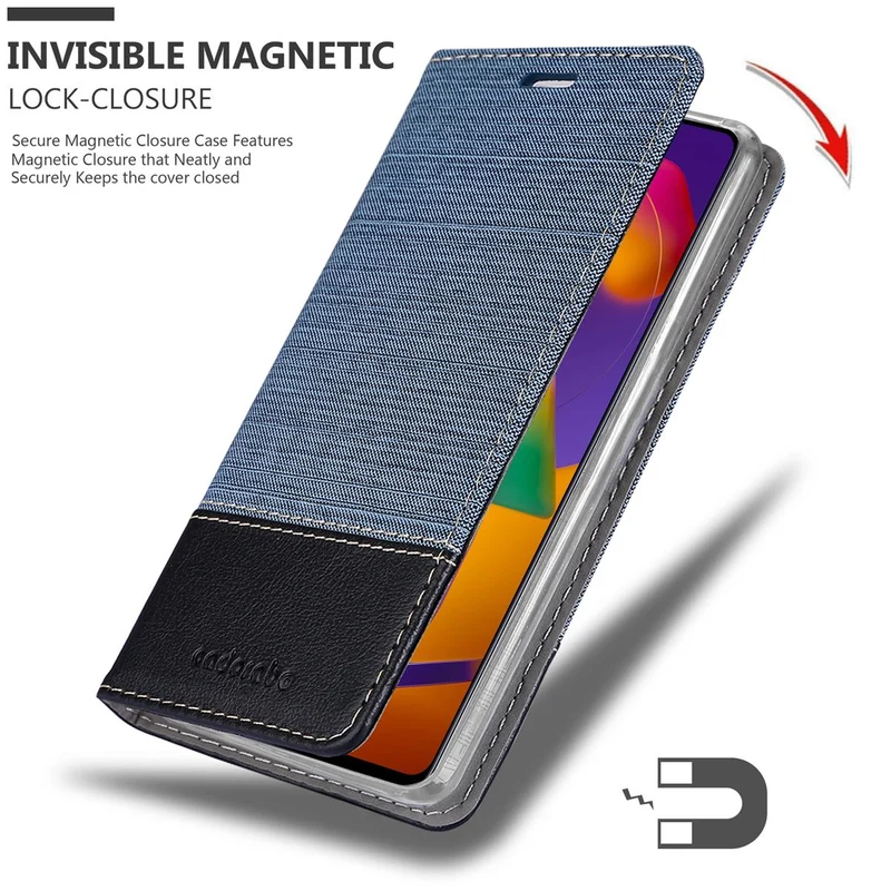 Cadorabo Hülle kompatibel mit Samsung Galaxy M31s Schutzhülle mit Magnetverschluss, Standfunktion und Kartenfach