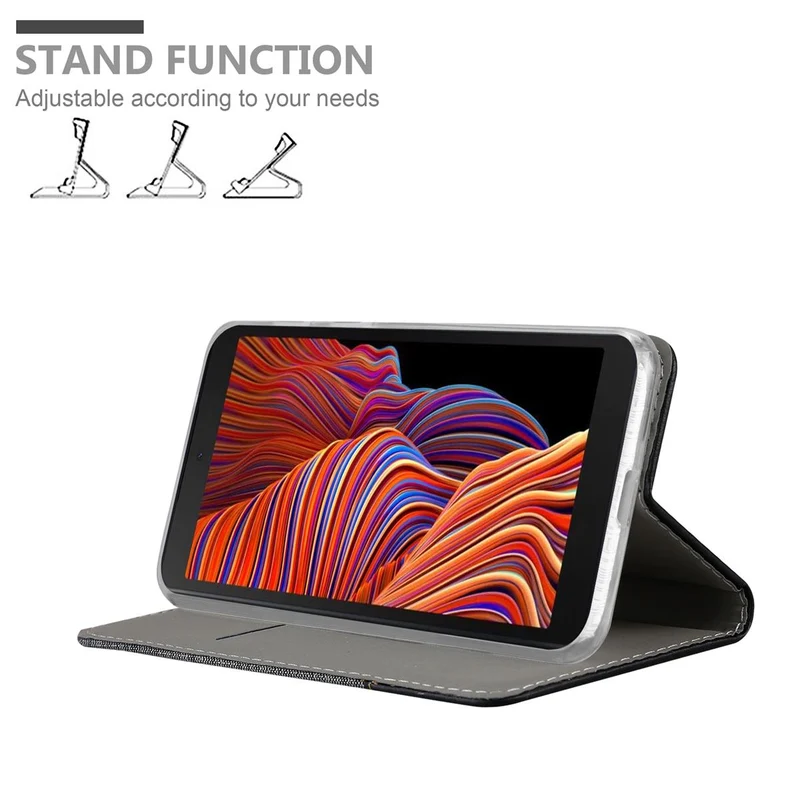 Cadorabo Hülle kompatibel mit Samsung Galaxy XCover 5 Schutzhülle mit Magnetverschluss, Standfunktion und Kartenfach