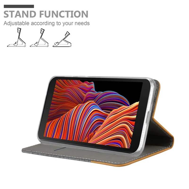 Cadorabo Hülle kompatibel mit Samsung Galaxy XCover 5 Schutzhülle mit Magnetverschluss, Standfunktion und Kartenfach