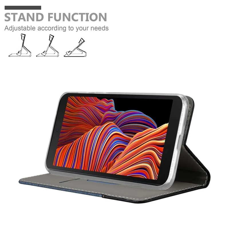 Cadorabo Hülle kompatibel mit Samsung Galaxy XCover 5 Schutzhülle mit Magnetverschluss, Standfunktion und Kartenfach