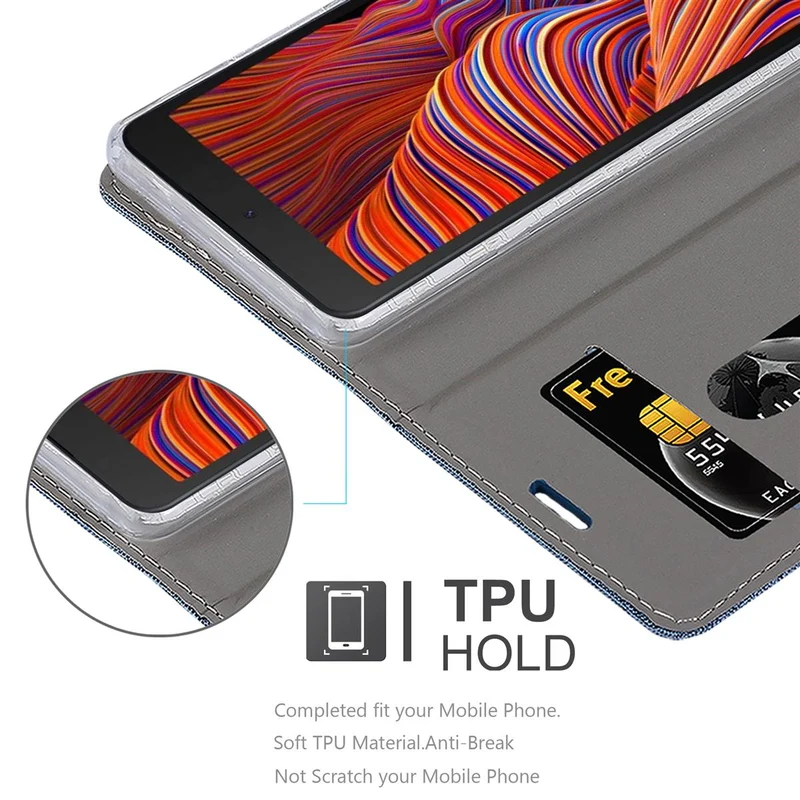 Cadorabo Hülle kompatibel mit Samsung Galaxy XCover 5 Schutzhülle mit Magnetverschluss, Standfunktion und Kartenfach