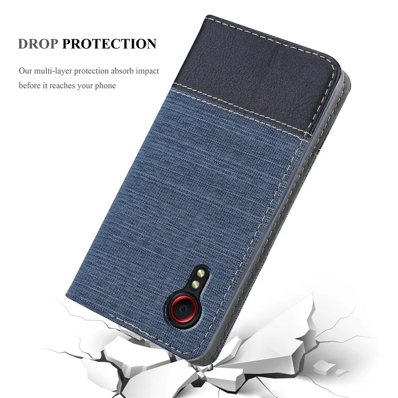 Cadorabo Hülle kompatibel mit Samsung Galaxy XCover 5 Schutzhülle mit Magnetverschluss, Standfunktion und Kartenfach