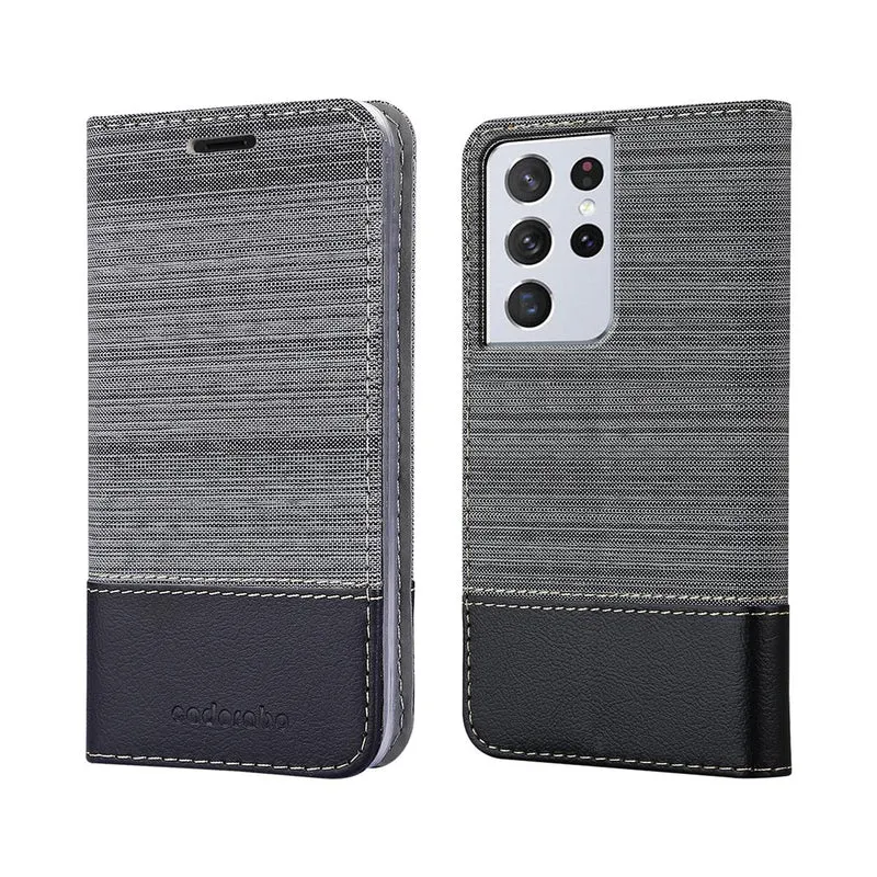 Cadorabo Hülle kompatibel mit Samsung Galaxy S21 ULTRA Schutzhülle mit Magnetverschluss, Standfunktion und Kartenfach