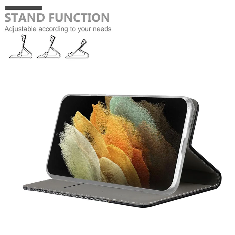 Cadorabo Hülle kompatibel mit Samsung Galaxy S21 ULTRA Schutzhülle mit Magnetverschluss, Standfunktion und Kartenfach