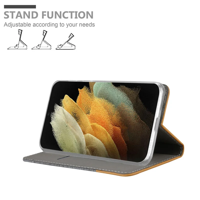 Cadorabo Hülle kompatibel mit Samsung Galaxy S21 ULTRA Schutzhülle mit Magnetverschluss, Standfunktion und Kartenfach