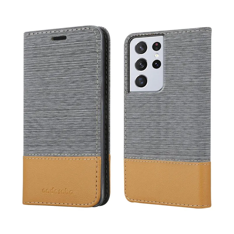 Cadorabo Hülle kompatibel mit Samsung Galaxy S21 ULTRA Schutzhülle mit Magnetverschluss, Standfunktion und Kartenfach