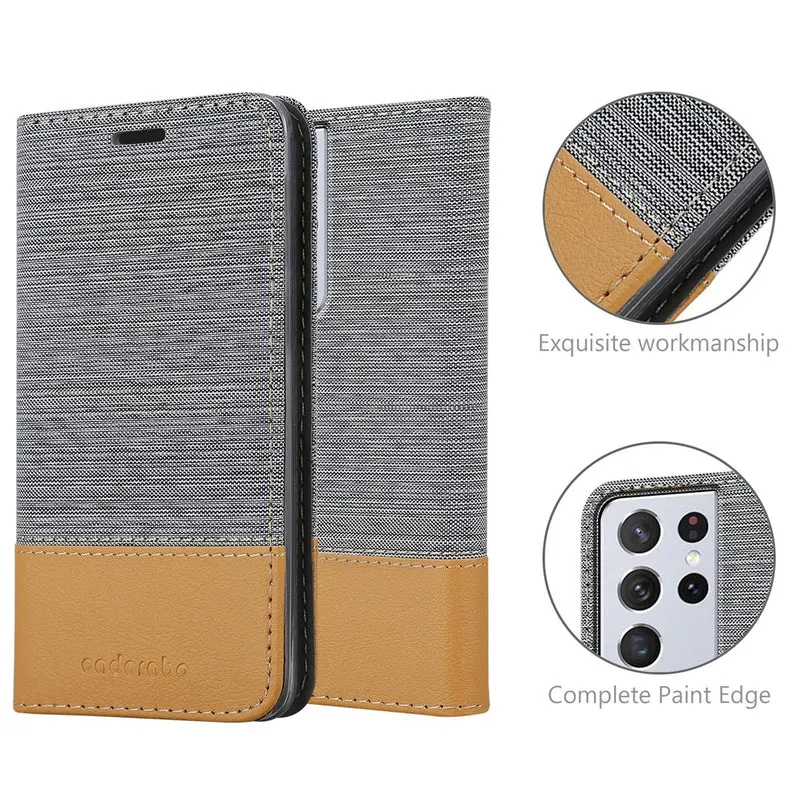 Cadorabo Hülle kompatibel mit Samsung Galaxy S21 ULTRA Schutzhülle mit Magnetverschluss, Standfunktion und Kartenfach