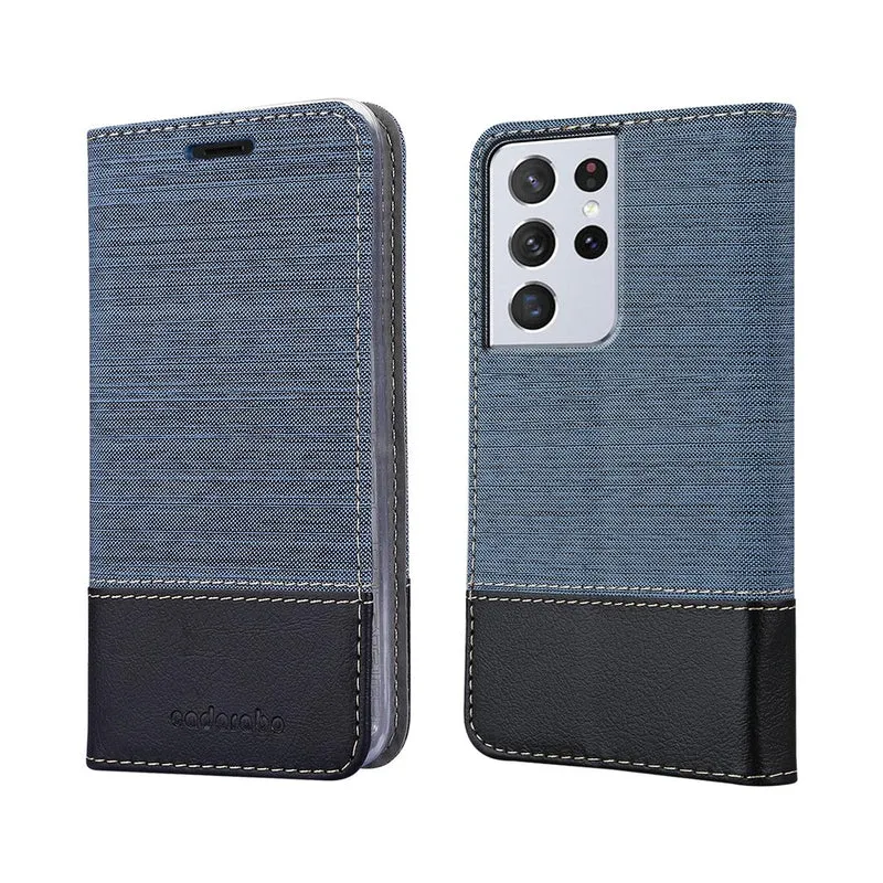 Cadorabo Hülle kompatibel mit Samsung Galaxy S21 ULTRA Schutzhülle mit Magnetverschluss, Standfunktion und Kartenfach