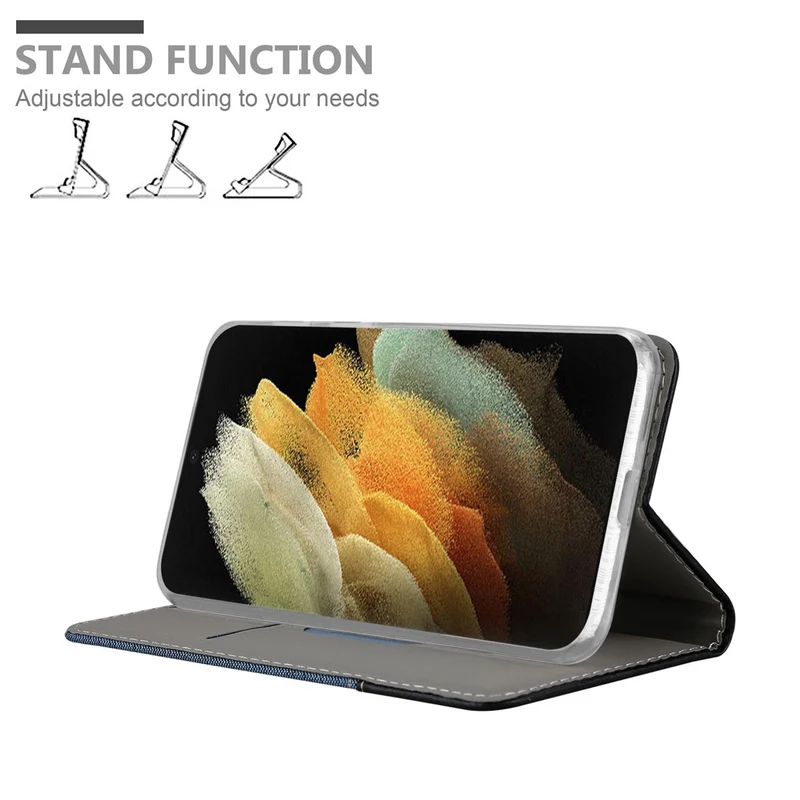 Cadorabo Hülle kompatibel mit Samsung Galaxy S21 ULTRA Schutzhülle mit Magnetverschluss, Standfunktion und Kartenfach