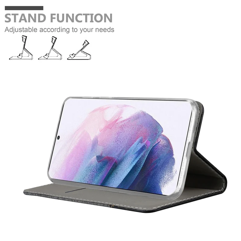 Cadorabo Hülle kompatibel mit Samsung Galaxy S21 PLUS Schutzhülle mit Magnetverschluss, Standfunktion und Kartenfach