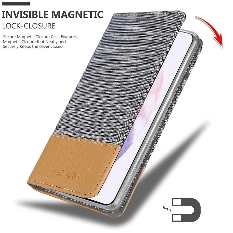 Cadorabo Hülle kompatibel mit Samsung Galaxy S21 PLUS Schutzhülle mit Magnetverschluss, Standfunktion und Kartenfach