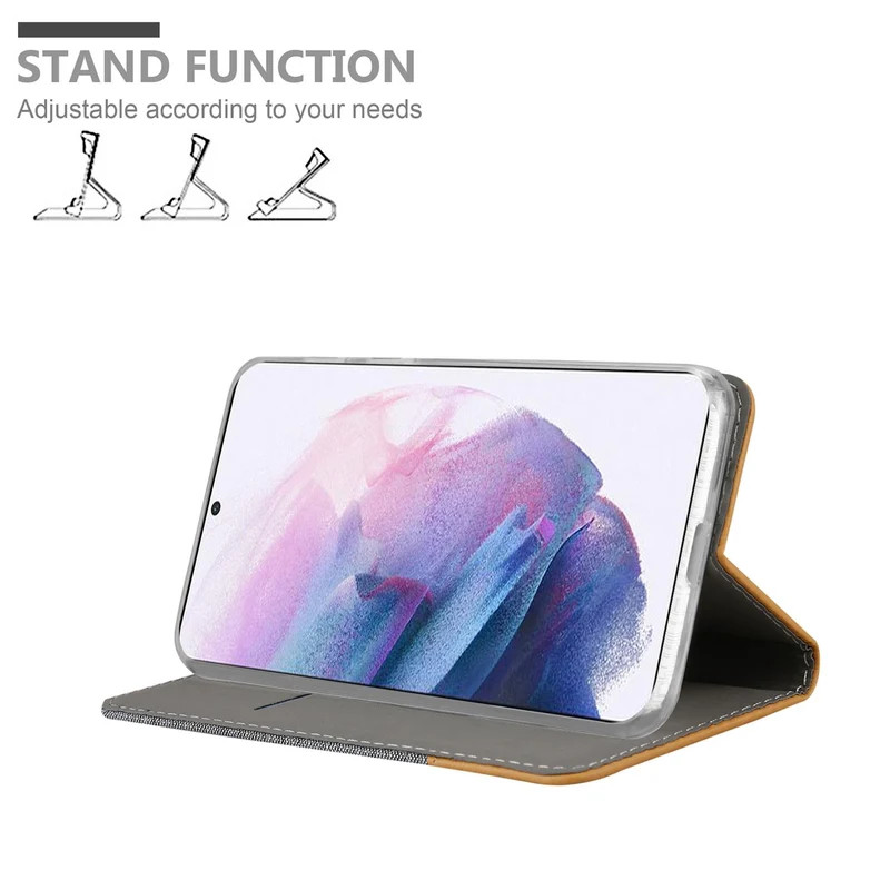 Cadorabo Hülle kompatibel mit Samsung Galaxy S21 PLUS Schutzhülle mit Magnetverschluss, Standfunktion und Kartenfach