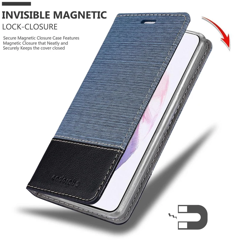 Cadorabo Hülle kompatibel mit Samsung Galaxy S21 PLUS Schutzhülle mit Magnetverschluss, Standfunktion und Kartenfach