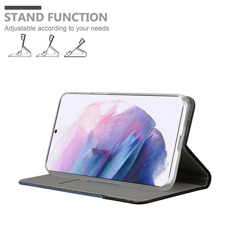 Cadorabo Hülle kompatibel mit Samsung Galaxy S21 PLUS Schutzhülle mit Magnetverschluss, Standfunktion und Kartenfach