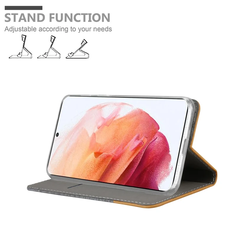 Cadorabo Hülle kompatibel mit Samsung Galaxy S21 5G Schutzhülle mit Magnetverschluss, Standfunktion und Kartenfach