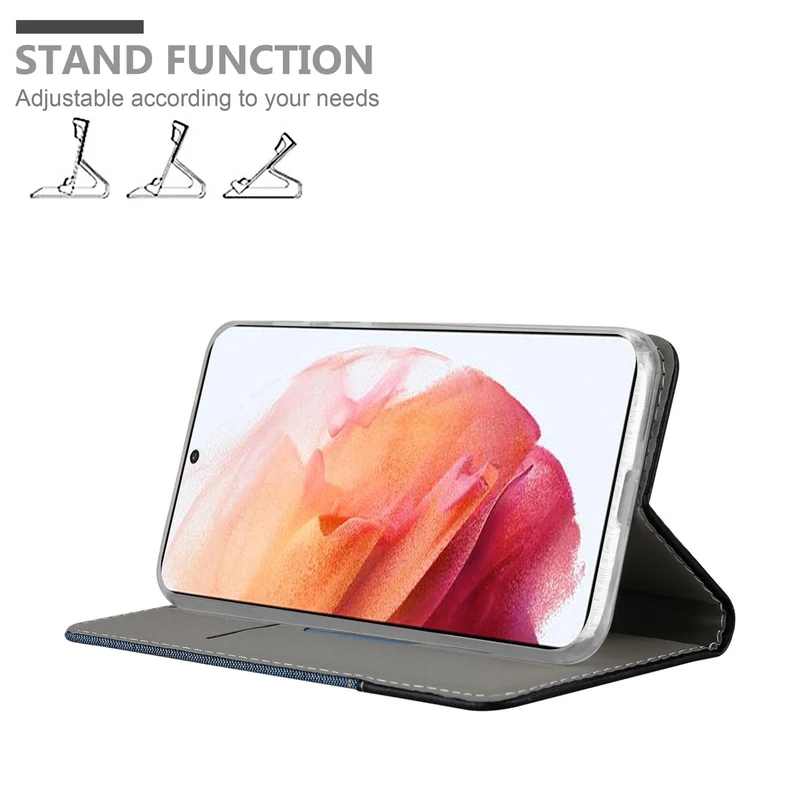 Cadorabo Hülle kompatibel mit Samsung Galaxy S21 5G Schutzhülle mit Magnetverschluss, Standfunktion und Kartenfach