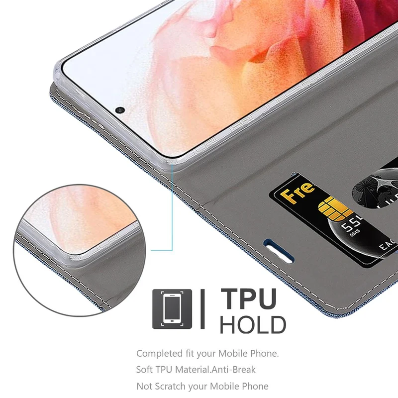 Cadorabo Hülle kompatibel mit Samsung Galaxy S21 5G Schutzhülle mit Magnetverschluss, Standfunktion und Kartenfach