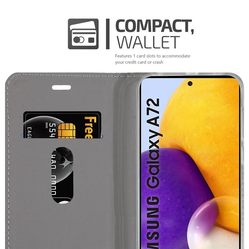 Cadorabo Hülle kompatibel mit Samsung Galaxy A72 4G / 5G Schutzhülle mit Magnetverschluss, Standfunktion und Kartenfach