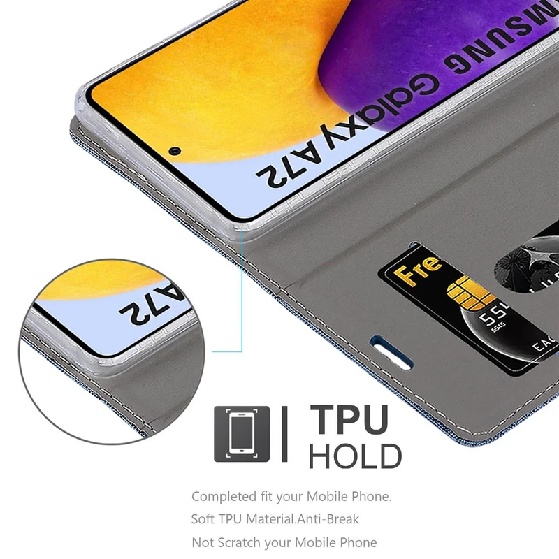 Cadorabo Hülle kompatibel mit Samsung Galaxy A72 4G / 5G Schutzhülle mit Magnetverschluss, Standfunktion und Kartenfach