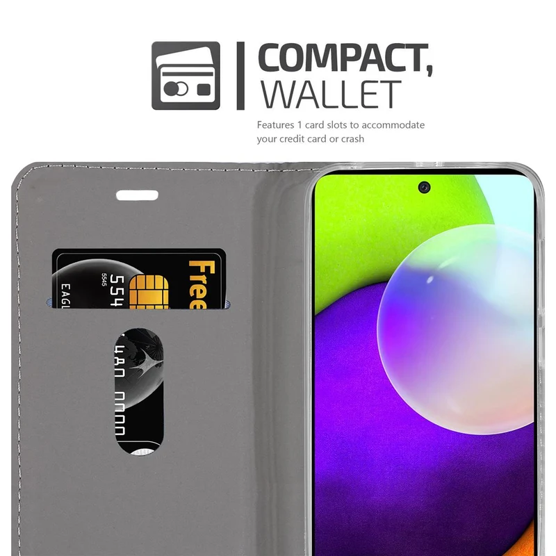 Cadorabo Hülle kompatibel mit Samsung Galaxy A52 (4G / 5G) / A52s Schutzhülle mit Magnetverschluss, Standfunktion und Kartenfach