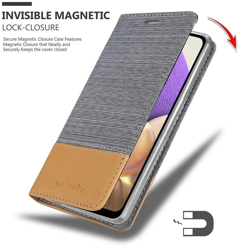 Cadorabo Hülle kompatibel mit Samsung Galaxy A32 5G Schutzhülle mit Magnetverschluss, Standfunktion und Kartenfach