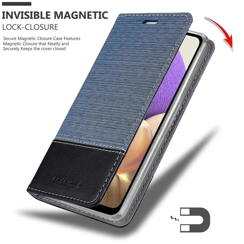 Cadorabo Hülle kompatibel mit Samsung Galaxy A32 5G Schutzhülle mit Magnetverschluss, Standfunktion und Kartenfach