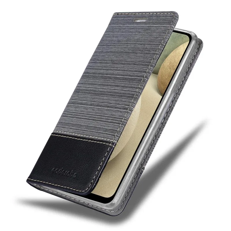 Cadorabo Hülle kompatibel mit Samsung Galaxy A12 / M12 Schutzhülle mit Magnetverschluss, Standfunktion und Kartenfach