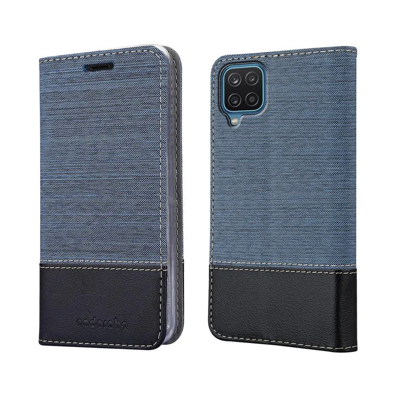 Cadorabo Hülle kompatibel mit Samsung Galaxy A12 / M12 Schutzhülle mit Magnetverschluss, Standfunktion und Kartenfach