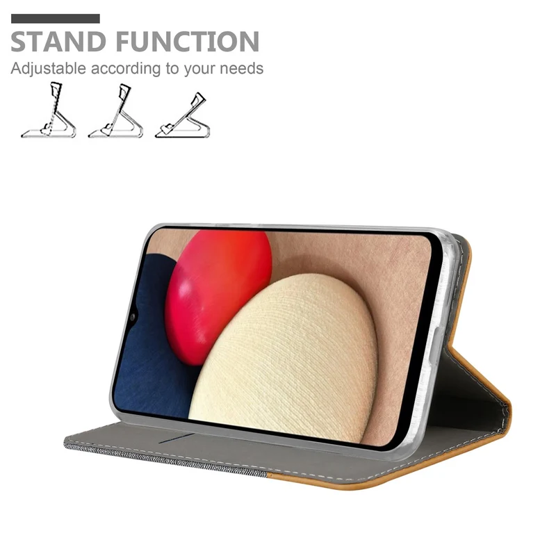 Cadorabo Hülle kompatibel mit Samsung Galaxy A02s Schutzhülle mit Magnetverschluss, Standfunktion und Kartenfach