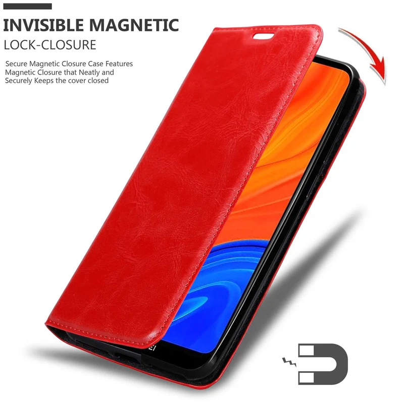 Cadorabo Hülle kompatibel mit Huawei Y6S Schutzhülle mit Magnetverschluss, Standfunktion und Kartenfach