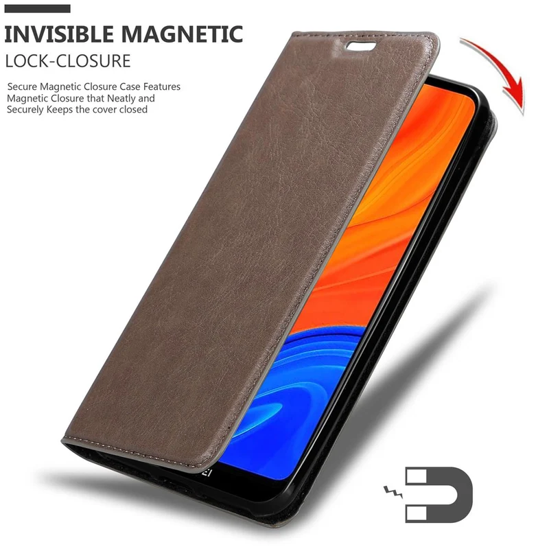 Cadorabo Hülle kompatibel mit Huawei Y6S Schutzhülle mit Magnetverschluss, Standfunktion und Kartenfach