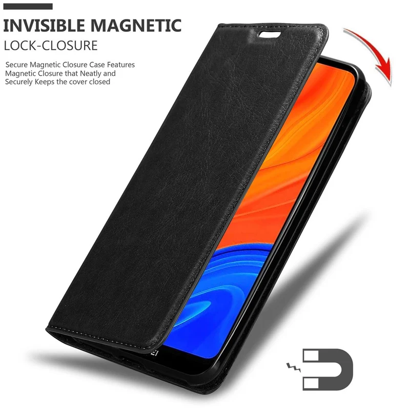 Cadorabo Hülle kompatibel mit Huawei Y6S Schutzhülle mit Magnetverschluss, Standfunktion und Kartenfach