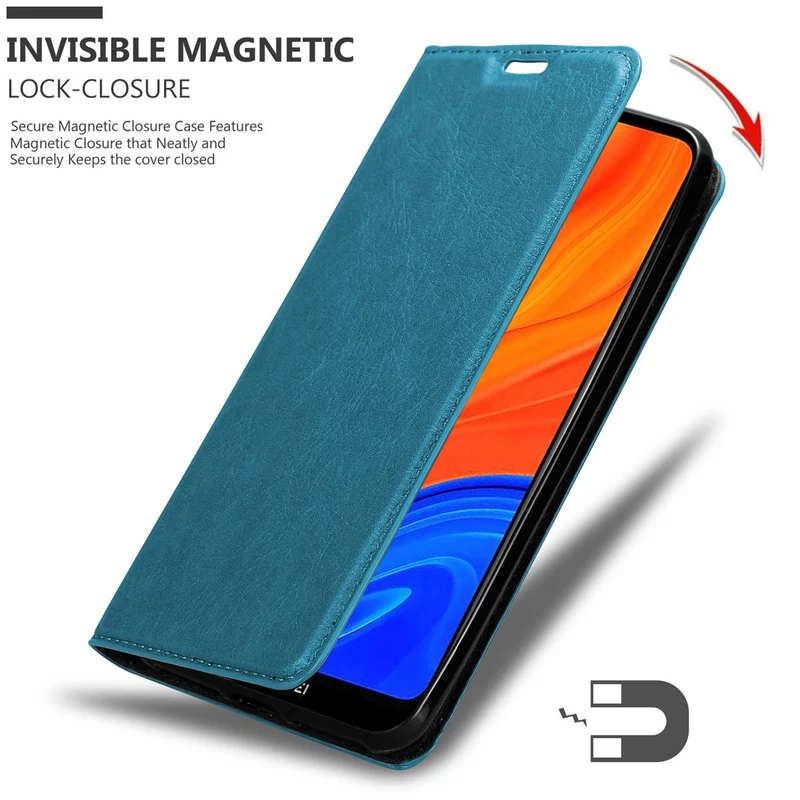 Cadorabo Hülle kompatibel mit Huawei Y6S Schutzhülle mit Magnetverschluss, Standfunktion und Kartenfach