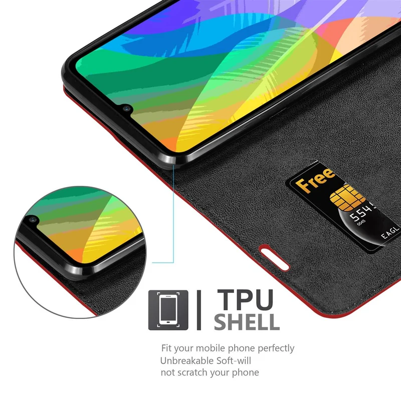 Cadorabo Hülle kompatibel mit Huawei Y6P Schutzhülle mit Magnetverschluss, Standfunktion und Kartenfach