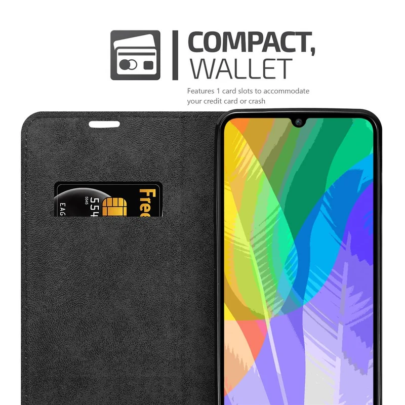 Cadorabo Hülle kompatibel mit Huawei Y6P Schutzhülle mit Magnetverschluss, Standfunktion und Kartenfach