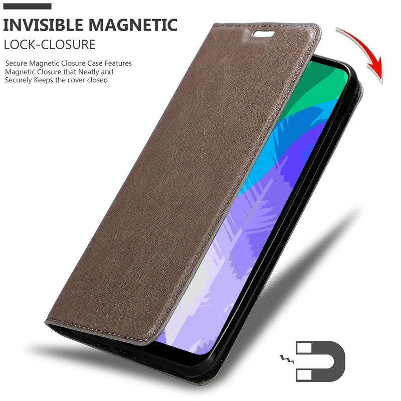 Cadorabo Hülle kompatibel mit Huawei Y6P Schutzhülle mit Magnetverschluss, Standfunktion und Kartenfach
