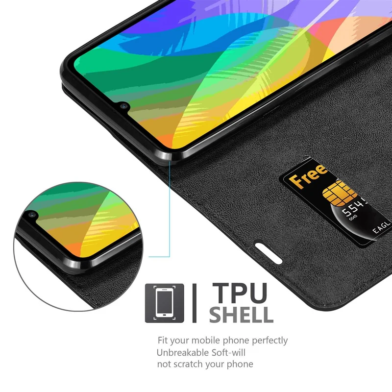 Cadorabo Hülle kompatibel mit Huawei Y6P Schutzhülle mit Magnetverschluss, Standfunktion und Kartenfach