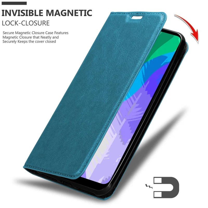 Cadorabo Hülle kompatibel mit Huawei Y6P Schutzhülle mit Magnetverschluss, Standfunktion und Kartenfach