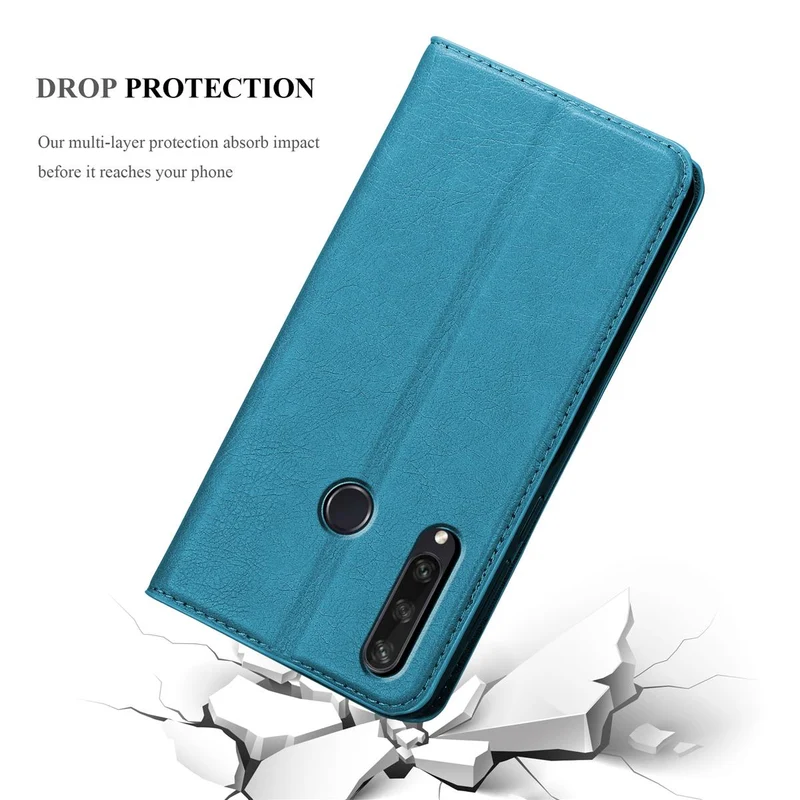Cadorabo Hülle kompatibel mit Huawei Y6P Schutzhülle mit Magnetverschluss, Standfunktion und Kartenfach
