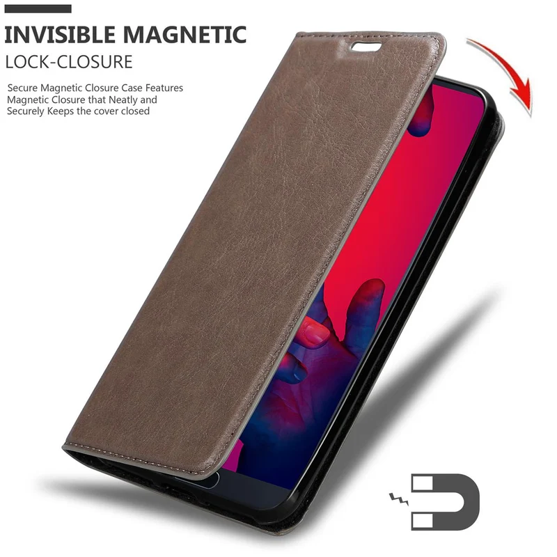 Cadorabo Hülle kompatibel mit Huawei P20 PRO / P20 PLUS Schutzhülle mit Magnetverschluss, Standfunktion und Kartenfach
