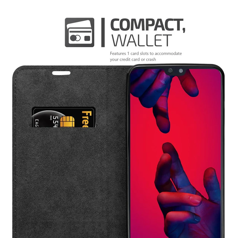 Cadorabo Hülle kompatibel mit Huawei P20 PRO / P20 PLUS Schutzhülle mit Magnetverschluss, Standfunktion und Kartenfach