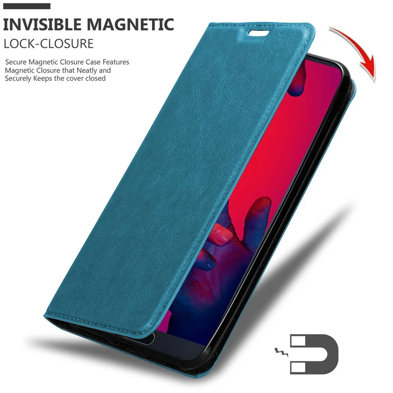 Cadorabo Hülle kompatibel mit Huawei P20 PRO / P20 PLUS Schutzhülle mit Magnetverschluss, Standfunktion und Kartenfach