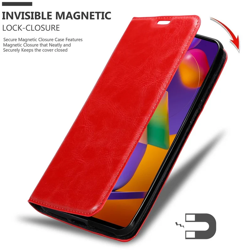 Cadorabo Hülle kompatibel mit Samsung Galaxy M31s Schutzhülle mit Magnetverschluss, Standfunktion und Kartenfach