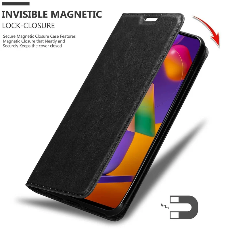 Cadorabo Hülle kompatibel mit Samsung Galaxy M31s Schutzhülle mit Magnetverschluss, Standfunktion und Kartenfach